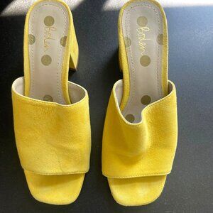 Yellow Heeled Slides - Boden
